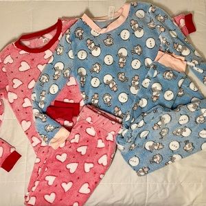 2-for-1 Women Size S Festive Plush Pajama Sets | Valentines and Wintertime Sets